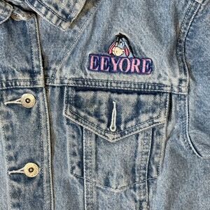 Disney Pooh Vintage 90s Embroidered Eeyore Denim Trucker Jacket,XS/S(RARE)